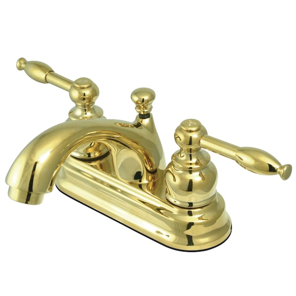4" Centerset Bathroom Faucet, Polished Brass